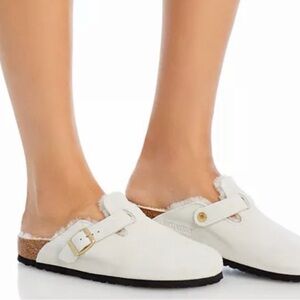 Birkenstock Boston Clogs with Black Soles